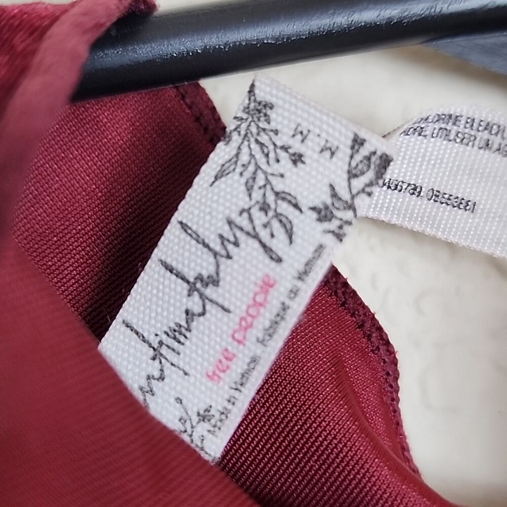 NWT Free People Red Velvet Damask Velour Mini Dress - Picture 4 of 6